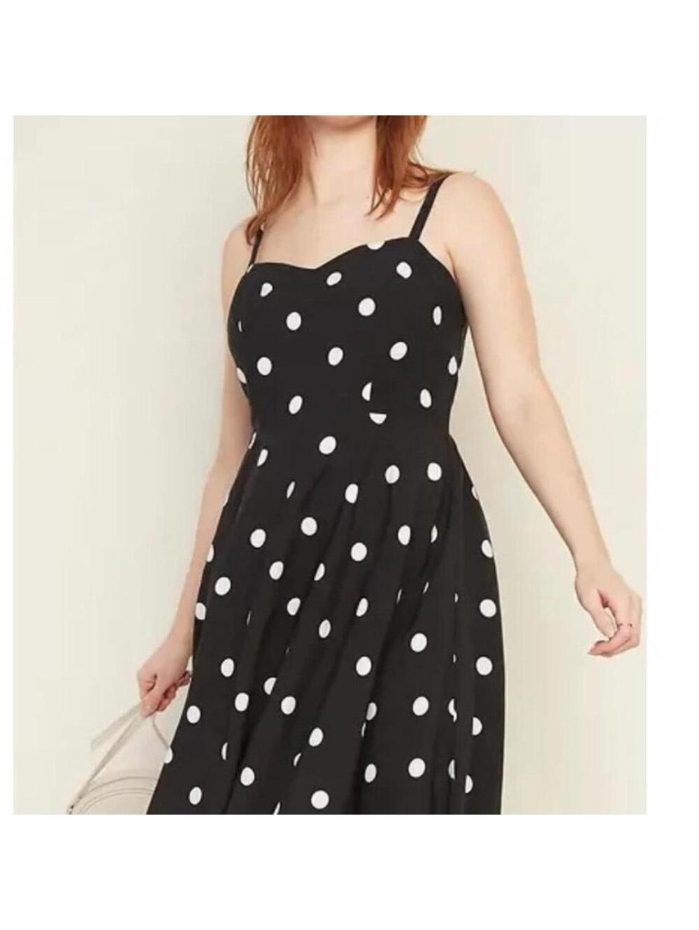 Old Navy black polka dot cami dress Size S